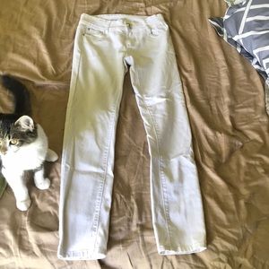 high waist white jeans